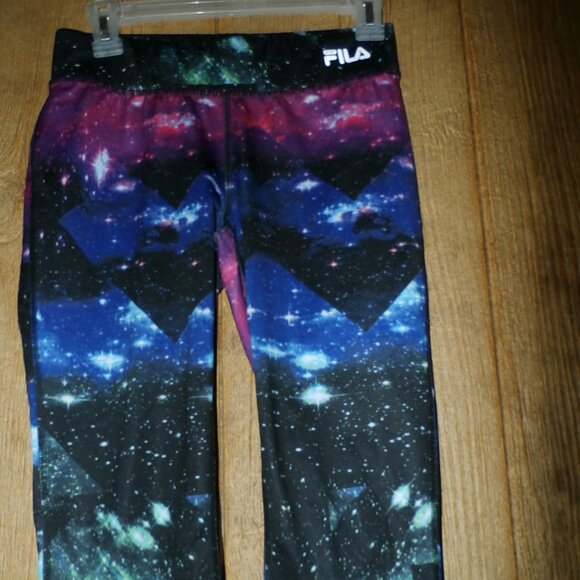 WOMENS FILA Performance Sportl Running Legging Capri Galaxy Galactic design - Picture 5 of 10